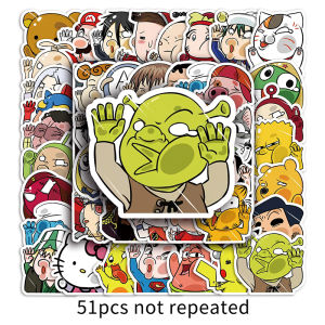 50/51PCS Cartoon Cute Animation Character Avatar Glass Serie Sticker Notebook Bicycle Mobile Phone Suitcase Waterproof Decorative Sticker