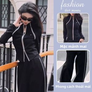 NUANPING | Bộ Áo Hoodie và Quần Thể Thao Thời Trang Hàn Quốc