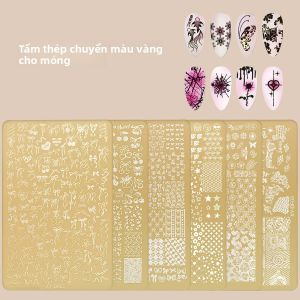 Mẫu Dập Móng Tay Vàng Lớn Hình Hoa Lá Hoạt Hình Khuôn Thép Không Gỉ Khuôn Dập Hình Học Khuôn Chuyển Hình