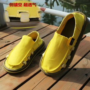 Breathable Low-Top Casual Canvas Shoes Korean Style Mens Slip-On Lazy Shoe Cover Peddler Shoe Summer Fashion Flat Heel