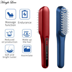 Hengfa Lina Electric Massage Comb Laser Treatment Anti Hair Loss Scalp Head Massager Blue Red Light Therapy Hair Growth Care Brush