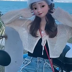 Áo khoác lưới dệt kim nữ đẹp chống nắng khoét lỗ đi biển thời trang mùa hè nhiều màu - Mã AH004