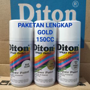 Pilok Cat Diton Gold 835 Primer Grey Epoxy 8020 Clear 8540 Paketan Gold/Emas 3 klg 150cc Pilox Cat Semprot Diton Spray Paint