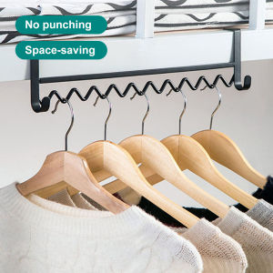 Dormitory Bedside Hanging Clothes Rack: Space-saving Solutions & Wave Design Hooks