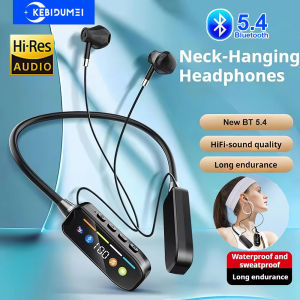 Kebidumei จอ HD บลูทูธ5.4หูฟังห้อยคอหูฟัง TWS หูฟังไร้สาย HiFi สเตอริโอหูฟังกันน้ำการ์ดสนับสนุน TF