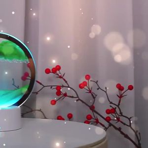 (Personalized Gift Ideas) RGB 16 Colors 3D Moving Sand Art Frame LED Sandscape Lamp Hourglass Night Light Deep Sea Lands