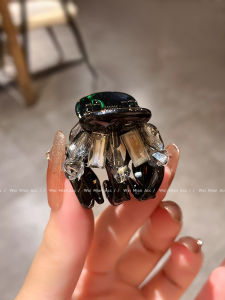 กิ๊บติดผมหางม้าสูงประดับคริสตัลขนาดเล็กสำหรับผู้หญิง กิ๊บติดผมทรงสี่เหลี่ยมเล็กสำหรับตกแต่งผมข้างหลังศีรษะ สไตล์เกาหลี ใหม่ล่าสุด