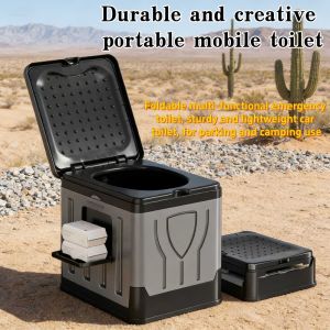 Portable Car Folding Toilet Jungle Camping Emergency Artifact Car Travel Emergency Outdoor Mobile Toilet Camping Equipment