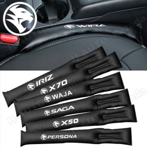 Car Seat Gap Filler For Proton Wira Persona X50 Saga Waja X70 Iriz Exora Gen2 Preve Satria Savvy Inspira Perdana Putra Suprima Carbon Fiber Leather Seat Gap Leak Proof Storage Organizer Pocket Emblem Car Accessories Interior