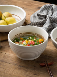 Retro Japanese Style Ceramic Bowl for Home And Restaurant Use Large Capacity Fruit Salad Soup Bowl Perfect for Serving in Restaurants