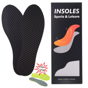 1Pair 1.2mm Carbon Fiber Insole-Carbon Sole Propulsi For Basketball Football Hiking Sports Carbon Orthotic Insole-With Box