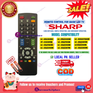SHARP AQUOS BASIC TV REMOTE CONTROL [**Mag Basa B4 Umorder**] GB072WJSA LC-32LE375X GB096WJN1 GBGWJNB217WJN1 GB291WJSA Universal Sharp basic-2TC32CB1M LC32LE185M LC39LE155M LC39LE440M LC40SA5100M LC32LE340M LC32LE240M LC40LE265M 2tc50ad1x
