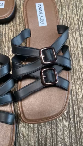 Sandal selop Jelly Wanita Terbaru Sendal Flat Karet Gesper Cewek Kekinian Alina 8811-S1 Jelly Import