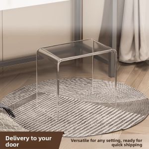 Home Use Small Stool Acrylic Thickened U-shaped Makeup Table Chair Transparent Children Adults Shoe Changing Stool Modern Simple Style