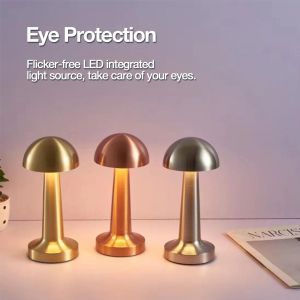 LED Table Light 3 Color Modes Retro Coffee Table Lamp with Touch Control Mushroom & Dumbbell Styles Sensor Rechargeable Night