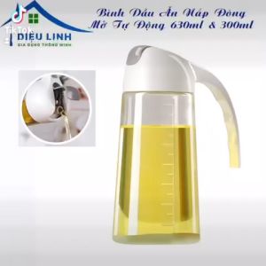 Bình Rót Dầu Ăn Thuỷ Tinh Bình Đựng Dầu Ăn Thông Minh Nước Mắm Xì Dầu Mật Ong Tự Động Mở Nắp Khi Rót 300ml 600ml 630ml Bình Thủy Tinh Đựng Dầu Ăn Dieulinhshop