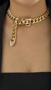 Dây Chuyền Choker Kim Loại Dày Kiểu Punk Dành Cho Nữ Dây Chuyền Xương Quai Xanh Phong Cách Grunge Dây Chuyền Nặng Kiểu Steampunk Dành Cho Nam Trang Sức Thời Trang Dự Tiệc