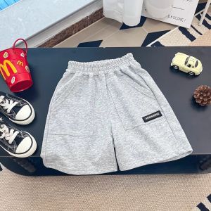 Boys Summer Short Pants Casual Lightweight Sporty Five-Quarter Length Cotton Polyester Blend Comfortable Breathable Kids Trousers