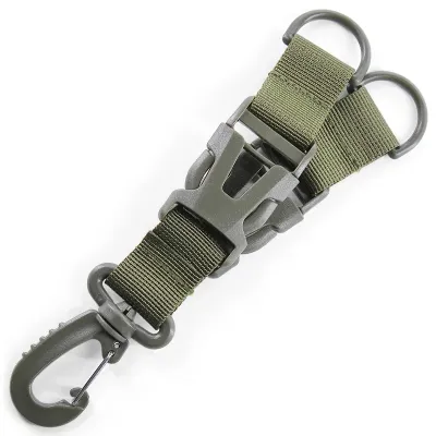Outdoor Tactical Multi-Function Keychain Eagle Beak Carabiner Nylon Woven Anti-Loss Lanyard Climbing Buckle Key Ring