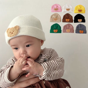 Mũ Mũ len mùa đông ấm áp trẻ sơ sinh hình gấu dễ thương cho trẻ sơ sinh 0-1 tuổi Mũ hộp sọ móc trẻ sơ sinh mũ dưa cho trẻ sơ sinh