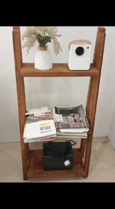 Handcrafted Multi-Purpose Storage Solid Wood Rustic Reclaimed Pantry Organizer - Ladder Shelf  Display Rack Eco-Friendly Bookshelf and Plant Organizer with Natural Finish Perfect for Living Room Kitchen or Office Interiors