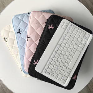 Cute Bow Laptop Sleeve Case 11-15.6 Inch for MacBook Air Pro 13 Xiaomi Lenovo Dell Notebook Soft Protective Pouch with Zipper Pi