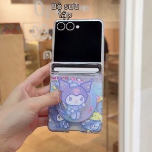 Sanrio | Ốp Điện Thoại Từ Tính Hello Kitty Space Astronaut Dành Cho Samsung Galaxy Z Flip Series Có Dây Buộc Hình Hoạt Hình Dễ Thương Có Ngăn Đựng Thẻ Sanrio Chống Sốc
