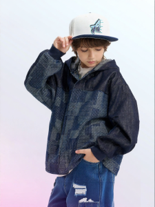 Hooded Jacquard Denim Jacket