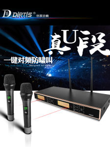 Handheld Professional Microphone Dirtis K-802 Wireless Cardioid Condenser Mic for KTV and Meetings Replaceable Battery