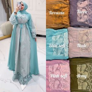 REALPICT COD DRESS SABRINA BAHAN CERUTY MIX KATUN BORDIR IMPORT LD 110 PB 142 TERBARU TERMURAH TANGAN PERTAMA KONVEKSI