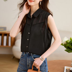 Spring Fashionable Sleeveless Chiffon Shirt