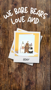 We Bare Bears Happy Birthday Greeting Card Cute Cartoon Gift Card