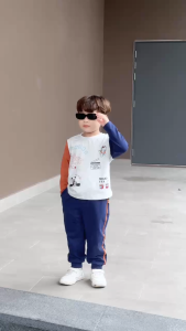 Bộ quần áo dài tay thu đông cho bé trai chất liệu cotton mặc đi học 1 đến 7 tuổi BERNIE T0825B09