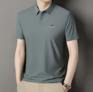 Áo Thun Polo Pierre Cardin Mùa Hè Mới Cho Nam Tay Ngắn Lụa Tơ Tằm Thoáng Khí Không Đường May Tay Lửng Tay Ngắn Thời Trang Thường Ngày