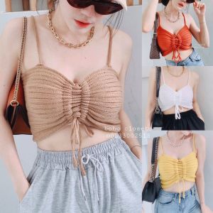 Hot!! Item เสื้อไหมพรมถักรูดสายได้ อก 30"-36" ยืดสุด38" Sexy มากเสื้อส่ายเดี่ยว เสื้อแฟชั่น แฟชั่น ชุดสวย ชุดน่ารัก ชุดสายเดี่ยว โบฮีเมียน ทะเล น่ารัก