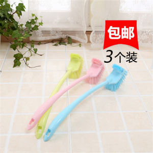 Long Handle Toilet Brush Set 3 Pieces Soft Bristle Bathroom Cleaning Tool No Dead Angles Durable Plastic Toilet Scrubber