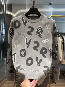 เสื้อสเวตเตอร์คอตั้งลายตัวอักษร H-Home สำหรับผู้ชาย ทรงหลวม ปกตั้ง แขนยาว ป้องกันการเกิดขน ผลิตจากโพลีเอสเตอร์ผสมโพลีอะซิเตท