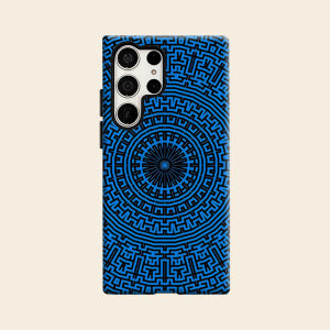 blue circular maze Luxury Fashion Full Lens Protective Case for Samsung Galaxy S26 S25 S24 A56 A36 Plus Ultra