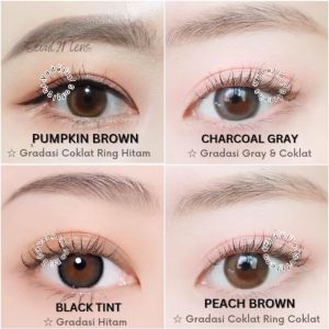 Softlens Elcoco Nutake Dia. 14.2mm Normal & Minus ( -0.50 s/d -10.00 ) Peach Charcoal Pumpkin Black Soflens