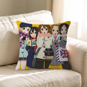 KAYOU | Japan Anime K-K-ON 45*45cm Cushion Cover Cushion Covers Natural Linen Breathable Sofa Bedroom Decor Pillowcase
