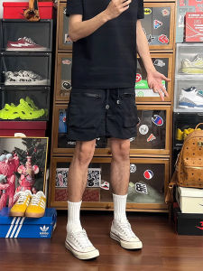 Quần Short Công Sở Nylon Đen Phong Cách Mỹ Cho Nam Mùa Hè Nhanh Khô Thiết Kế Túi Lớn Quần Thể Thao Ngoài Trời Quần Dài