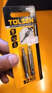 Tolsen 2pcs Flat Screwdriver Bit Set (4 | 4.5 | 5.5 | 6.5 x 25mm | 50mm) S2 Industrial Steel