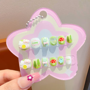 Cute Cartoon Style 3D Bow Kids Wearable Nail Stickers