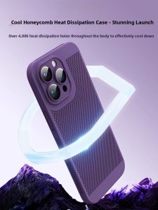 Sup&LV | Ultra-Thin Black Tech Heat Dissipation iPhone Case With Lens Protection Shockproof Summer New Model 16Promax 15Plus 14PM 13