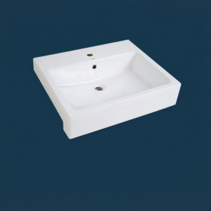 Semi Recessed Single Hole Ceramic Basin