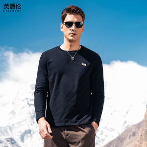 Áo Thun Nam Dài Tay Mùa Xuân Thu in Họa Tiết Thời Trang Áo Lót Áo Sơ Mi Cơ Bản Chất Liệu Cotton Phong Cách Thường Ngày