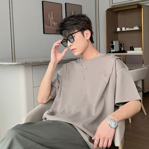 Hualun Summer Fake Two-Piece T-Shirt Mens Short Sleeve round Neck Stylish Student Casual Cotton Polyester Fashionable Youthwear