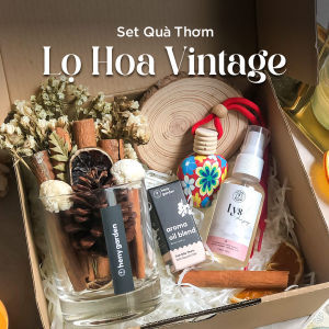 Set Quà Tặng Sinh Nhật 8/3 20/10 20/11 Noel Bộ Hoa Khuếch Tán Tinh Dầu Thơm Phòng Decor Vintage HENY GARDEN