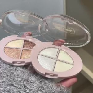 HERORANGE | Bảng Phấn Mắt Bốn Màu Herorange Matte Shimmer Glitter Highlight - Trang Điểm Cầm Tay Không Thấm Nước Để Sử Dụng Hàng Ngày Và Dự Tiệc
