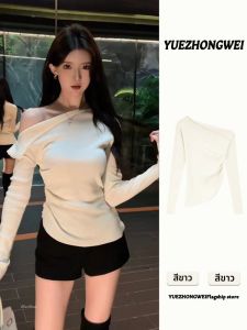 YUEZHONGWEI | One Shoulder Slim Knitwear
